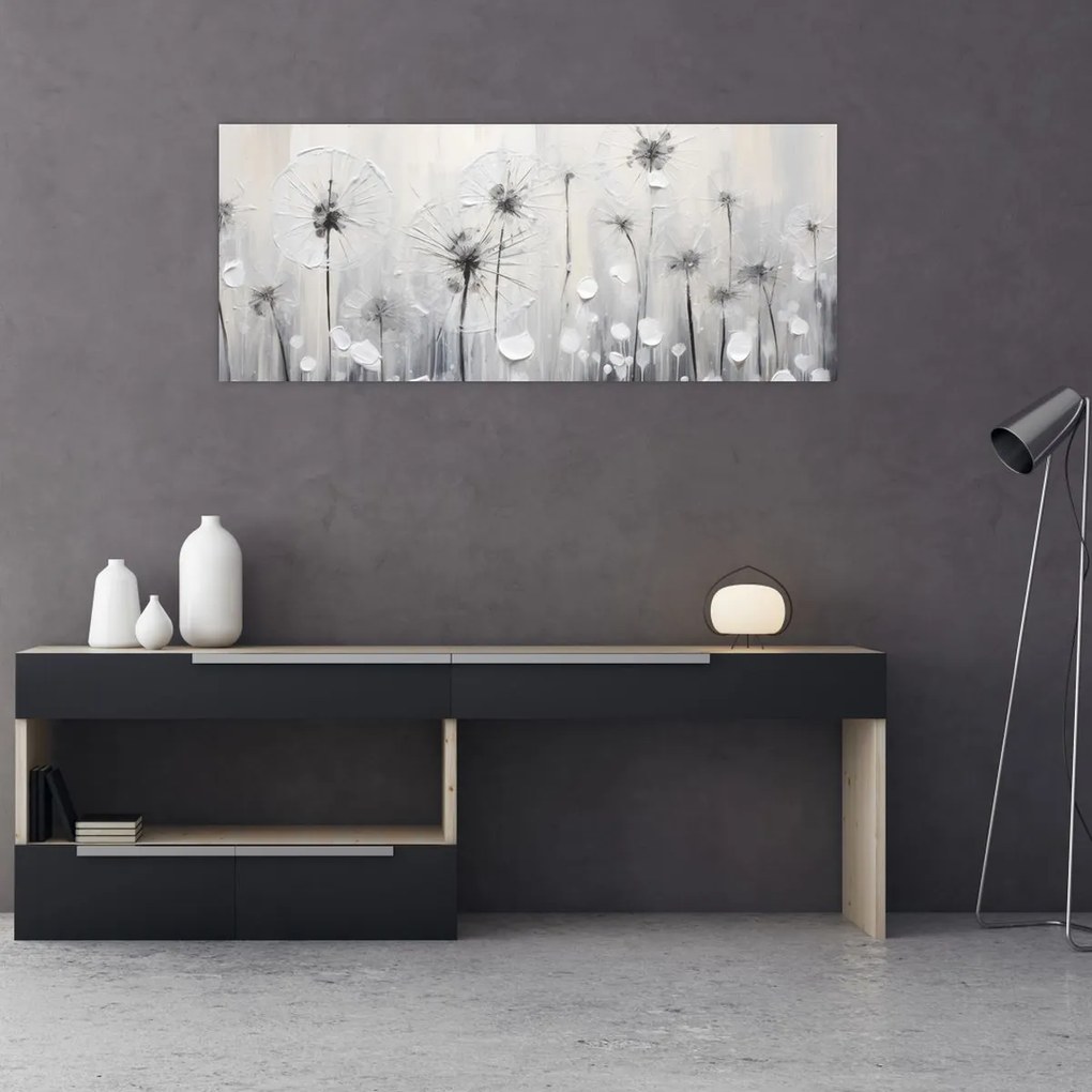 Tablou - Păpădii, pictură (120x50 cm)