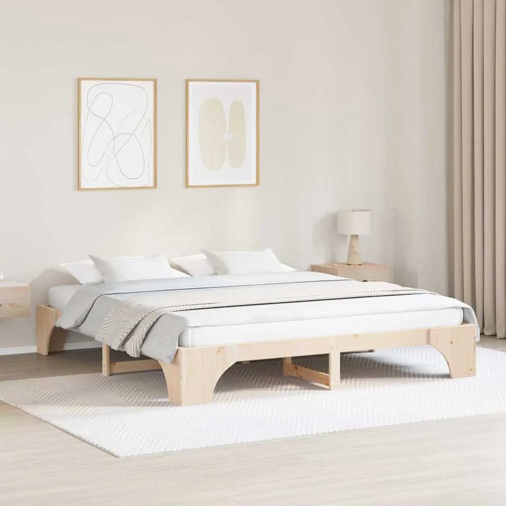 vidaXL Pat 200x200 cm din Lemn de Pin