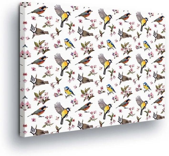 GLIX Tablou - Decor with Birds 80x60 cm