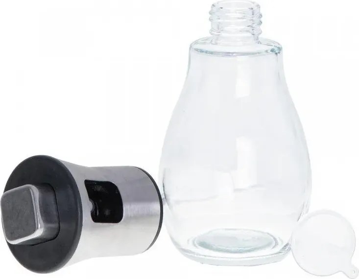 Dozator de ulei cu pulverizator 200 ml - argintiu