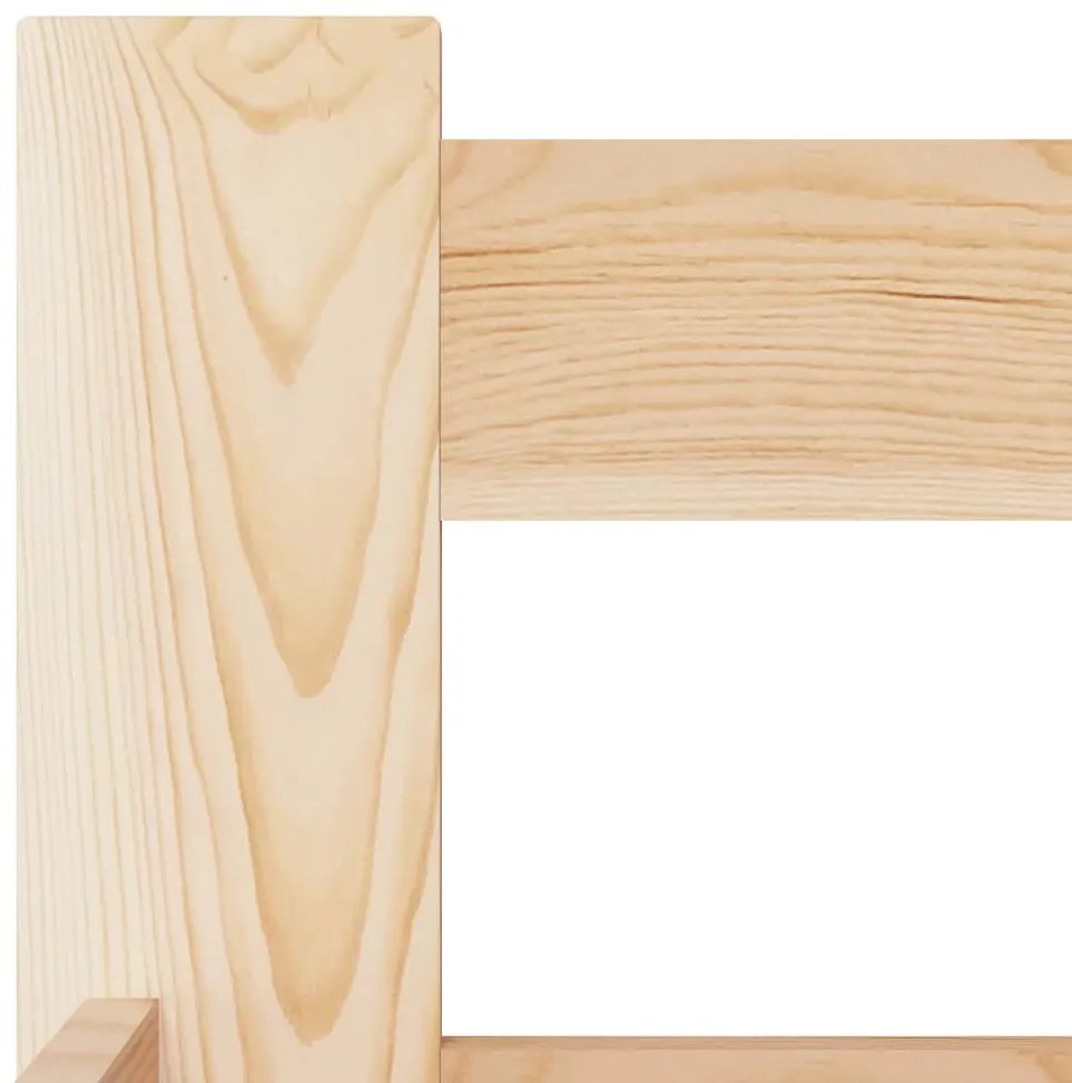 Cadru de pat, 90 x 200 cm, lemn masiv de pin Maro deschis, 90 x 200 cm