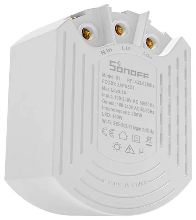 Intrerupator Dimmer Inteligent Sonoff D1 cu Telecomanda RM433R2