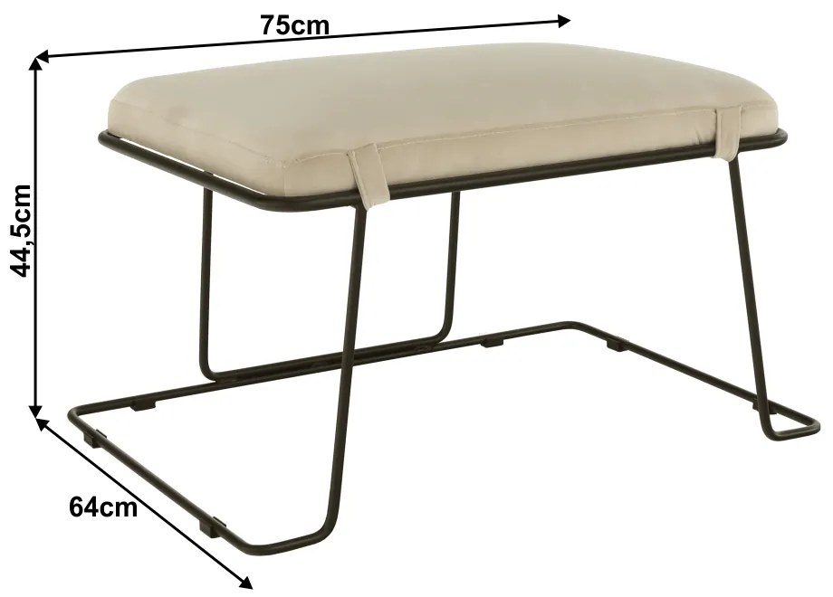 Taburet , material bej/ramă neagră, MERANO YF-S02