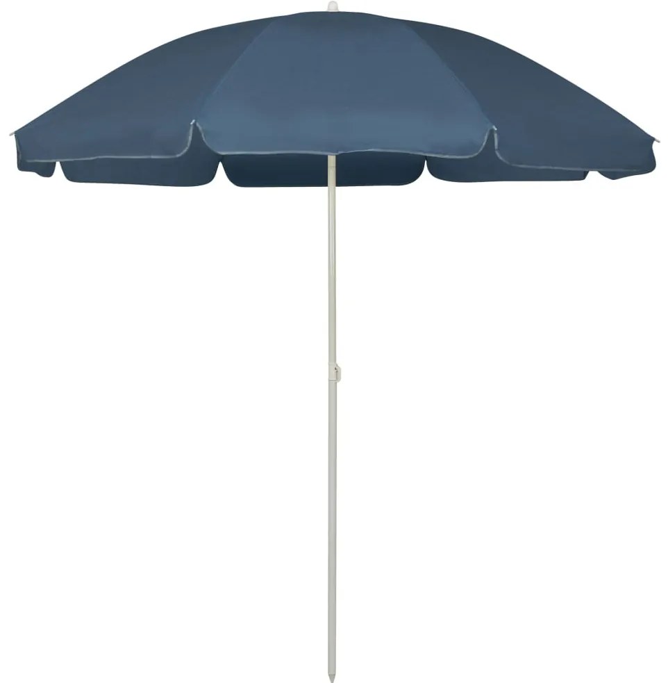 vidaXL Umbrelă de soare de plajă, albastru, 240 cm