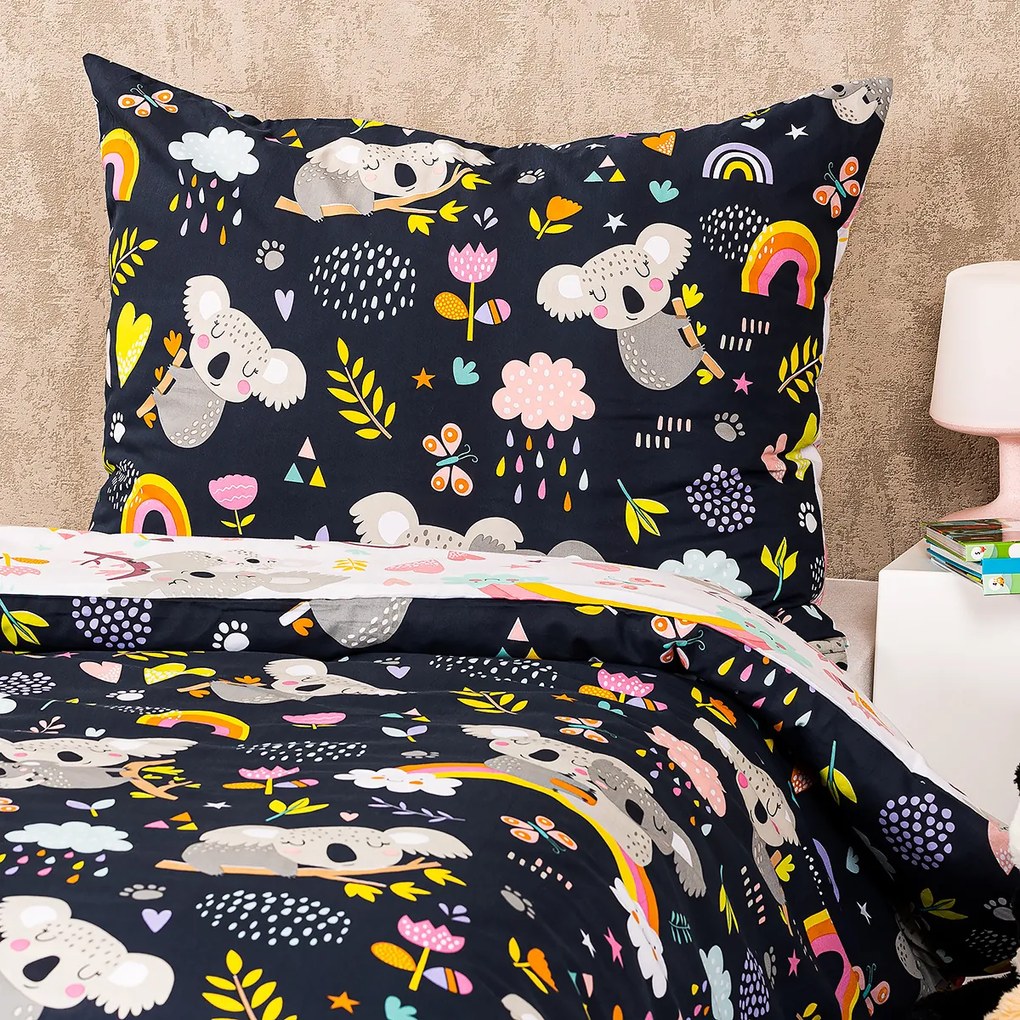 Lenjerie bumbac 4Home Koala rainbow, 140 x 200 cm, 70 x 90 cm
