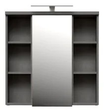 Dulap suspendat pentru baie cu oglindă VENOM antracit/maro