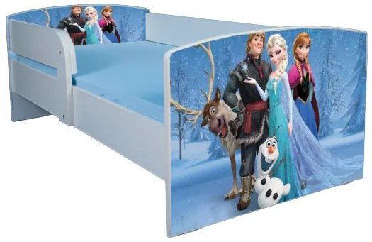 Pat Fetite 2-6 Ani Frozen Model Cu Sertar Si Saltea 130x60cm Ptv3390