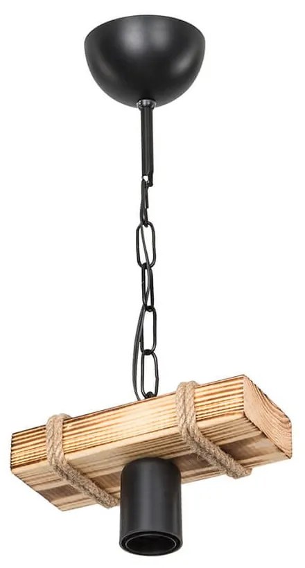 Plafonieră neagră/în culoare naturală 10x20 cm – Squid Lighting