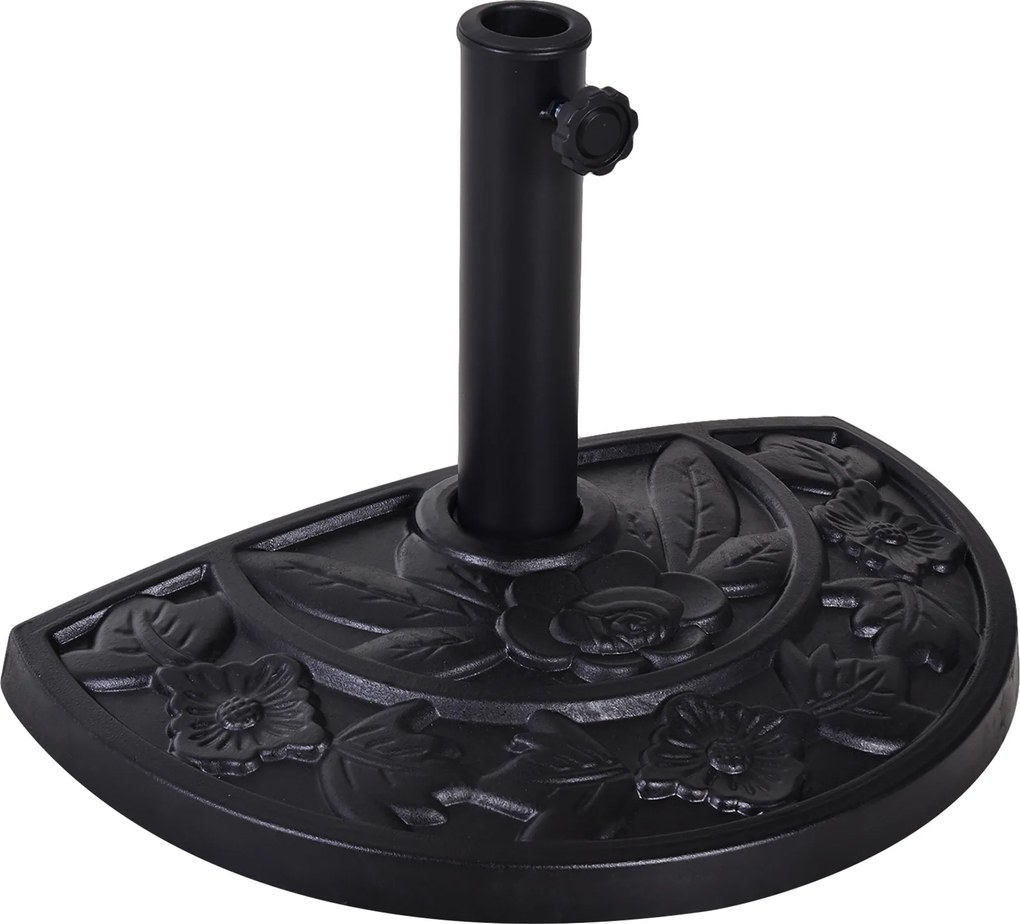 Outsunny Bază pentru Umbrelă Semicirculară de Ø38 mm si Ø48 mm cu Manivelă, 50x31x32 cm, Negru | Aosom Romania