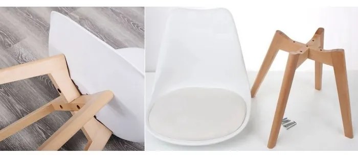 JAKS SCAUN CLASSIC CU PERNĂ ALBĂ , STILUL SCANDINAV