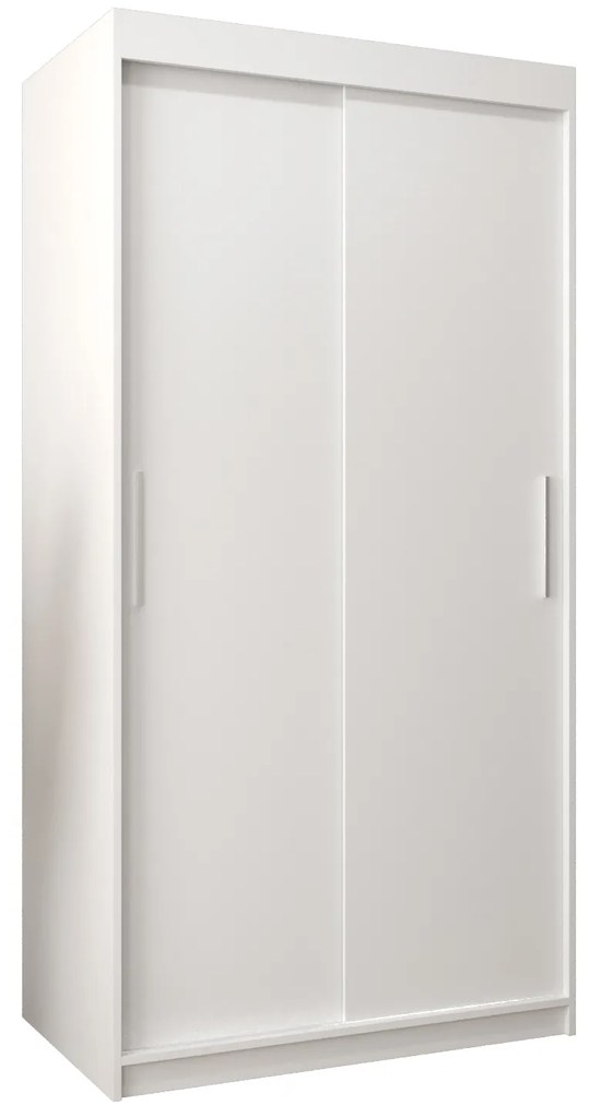 Dulap de haine 100 cm Toki (alb mat + alb mat). 1064789