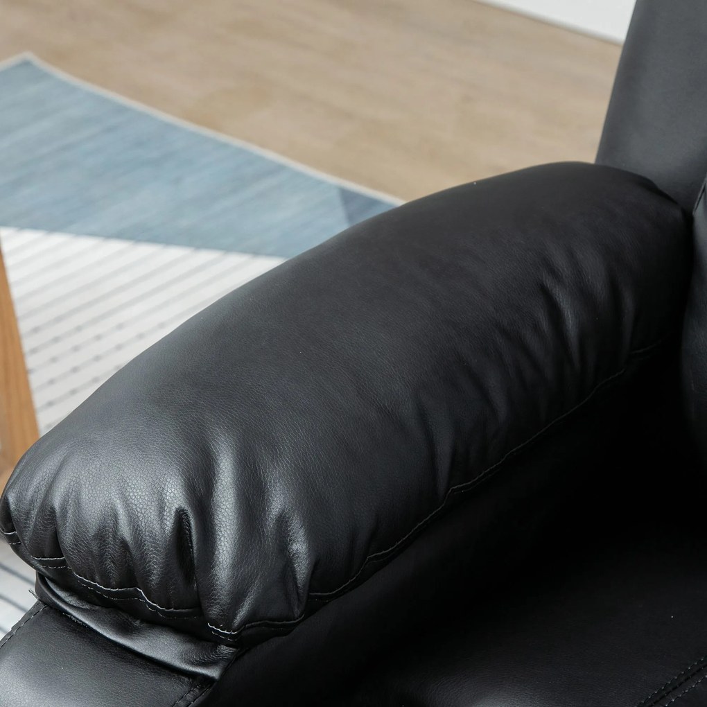 HOMCOM Fotoliu Relax Electric cu Ridicare și Reclinare 160°, Telecomandă, 76x90x105 cm, Negru | Aosom Romania