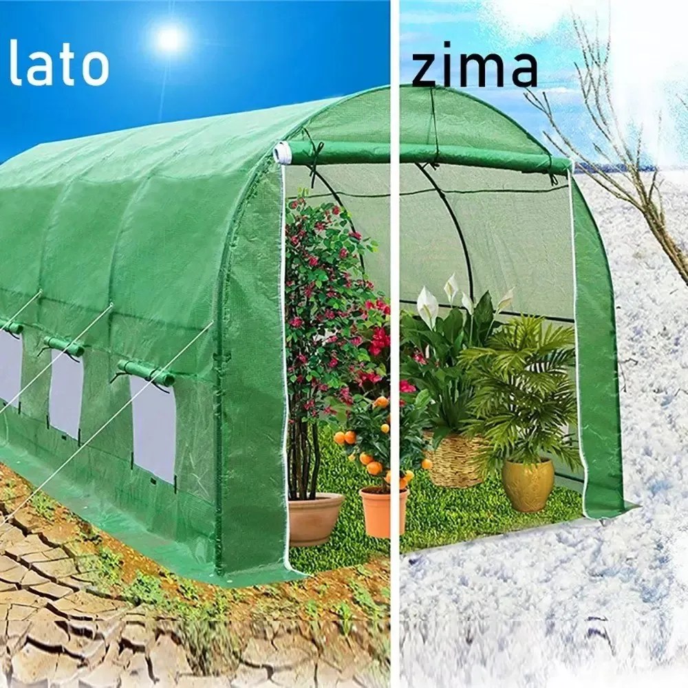 Tunel folie de gradina 2 x 2 x 2 m, verde