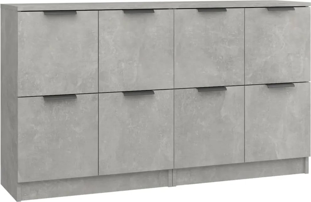 vidaXL Servante, 2 piese, gri beton, 60x30x70 cm, lemn prelucrat