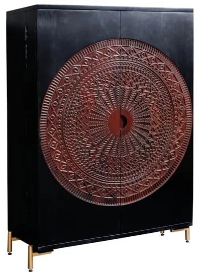 Bar MANDALA 140 cm maro mango negru