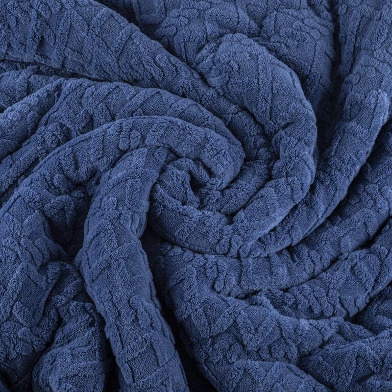 Set matlasat cu blăniţă INVERNO albastru închis