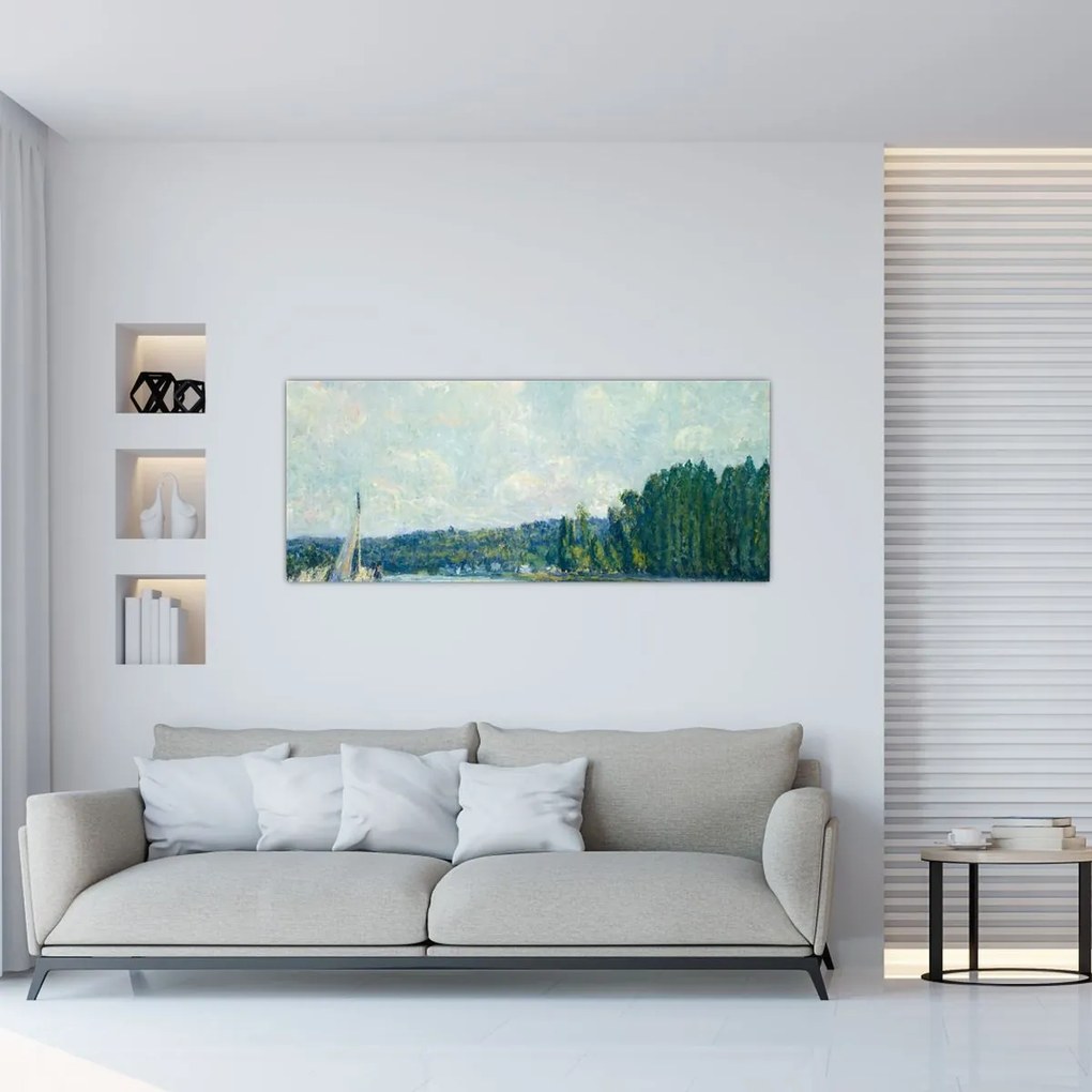 Tablou - Alfred Sisley, The Banks of the Oise, reproducere (120x50 cm)