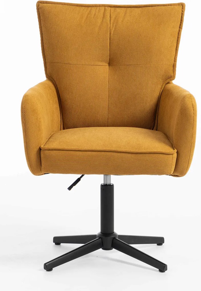 HR250CROSS Scaun Catifea Reiată Premium Ruloare Curry Galben Bază Neagră