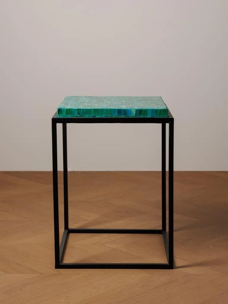 Masuta laterala, din metal si ceramica, Mosaic