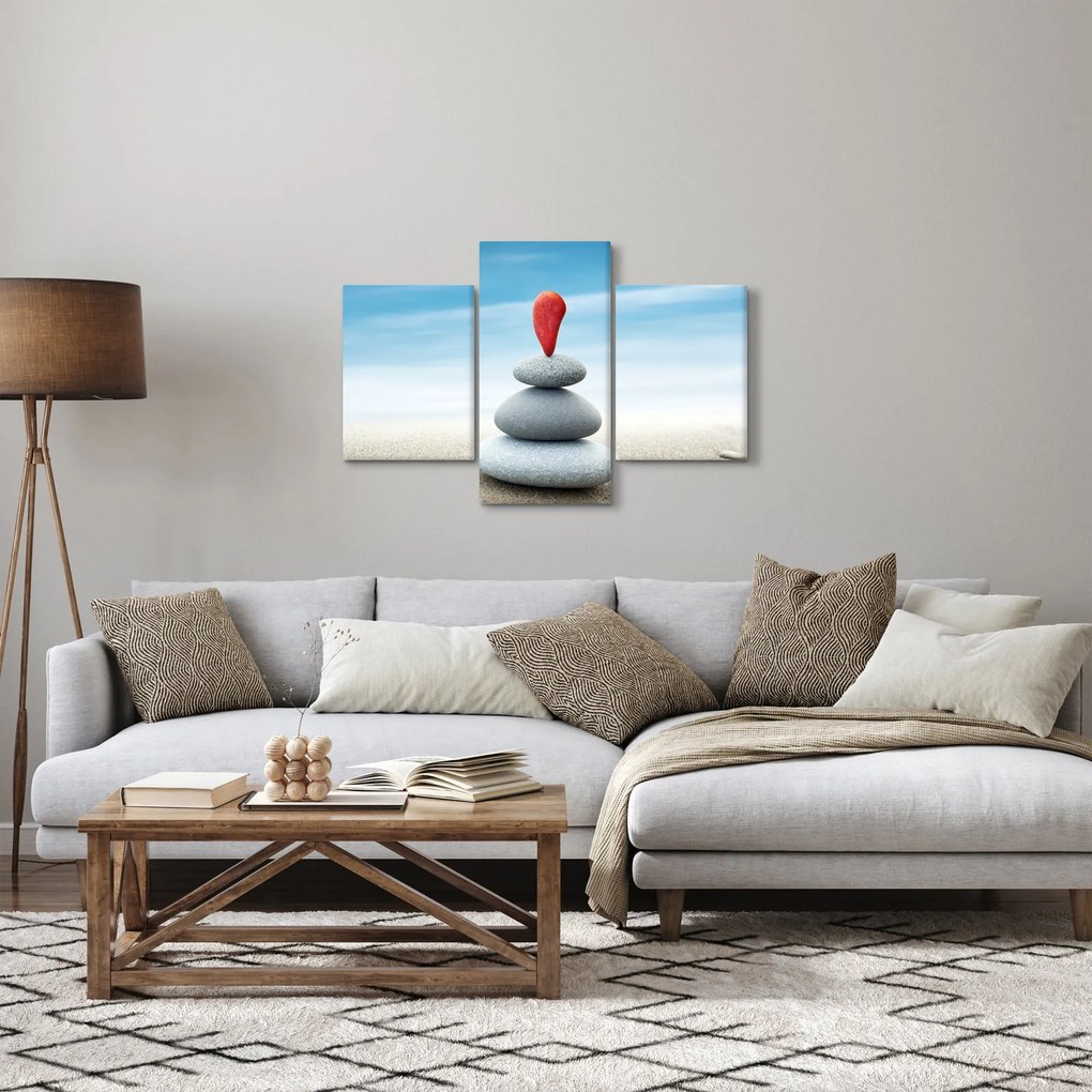Tablou -Echilibru cu pietre (90x60 cm)