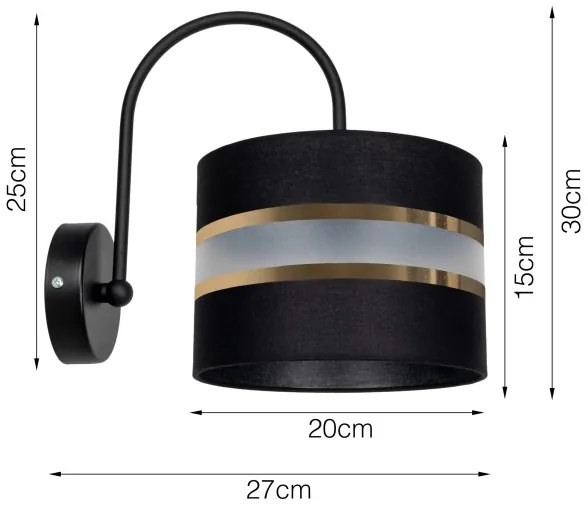 Aplică CORAL 1xE27/60W/230V neagră