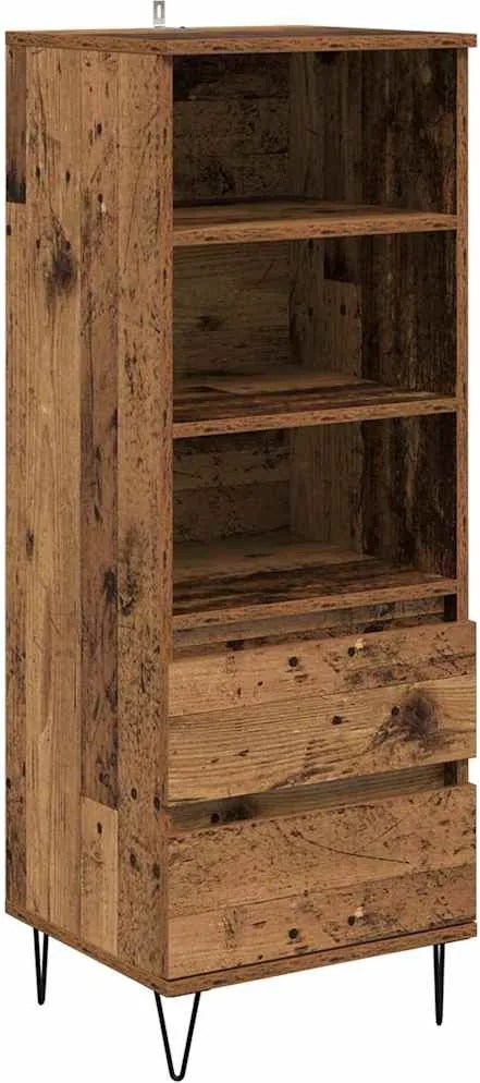 vidaXL Bufet cu sertar Lemn Vechi 40 x 36 x 110 cm Lemn compozit