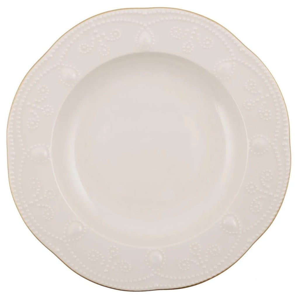 Serviciu de masa, 24 piese, Kutahya Porselen, Portelan, Crem - Auriu