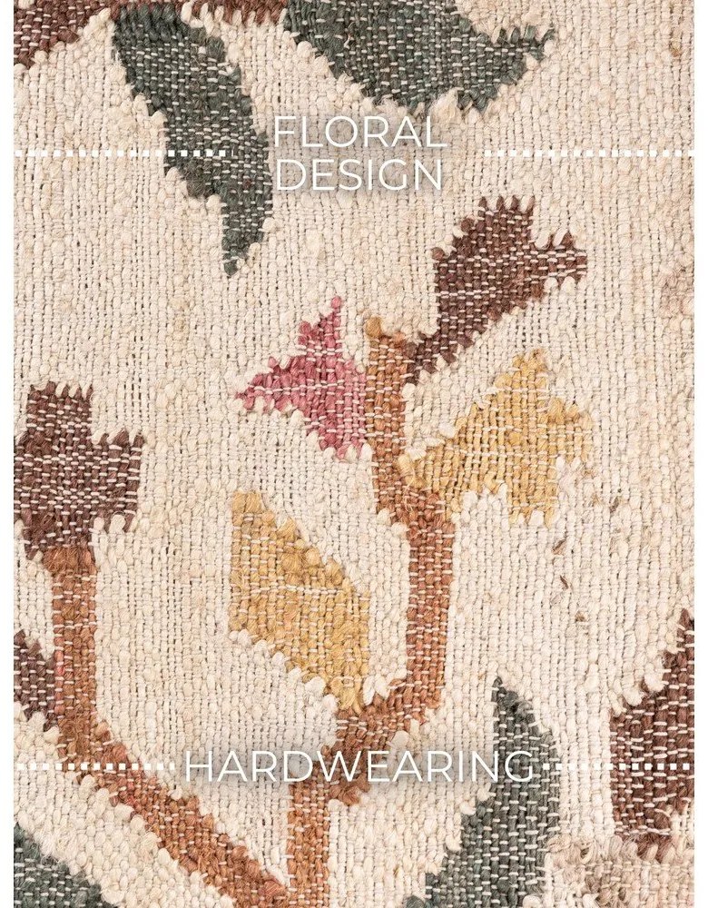 Covor crem țesut manual din iută 200x300 cm Roya Violette – Elle Decoration