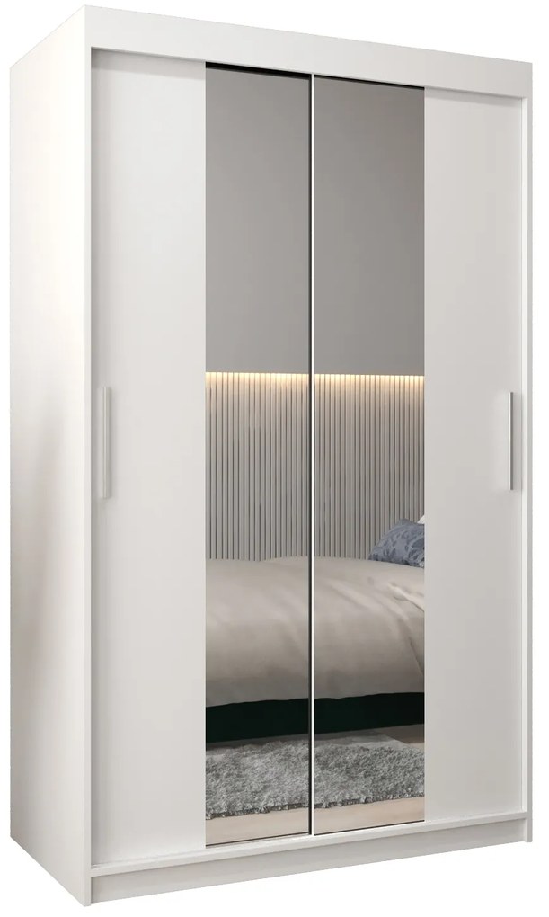 Dulap de haine 120 cm Toki 1 (alb mat + alb mat). 1064887