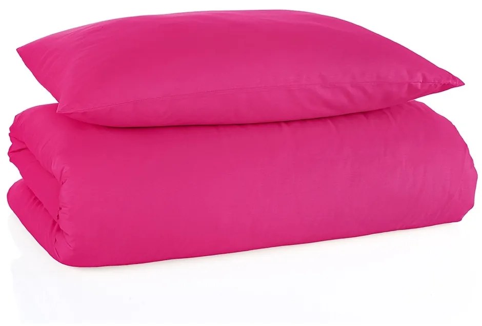 Lenjerie de pat din bumbac Culoare fuchsia , 140 x200 cm, 70 x 90 cm