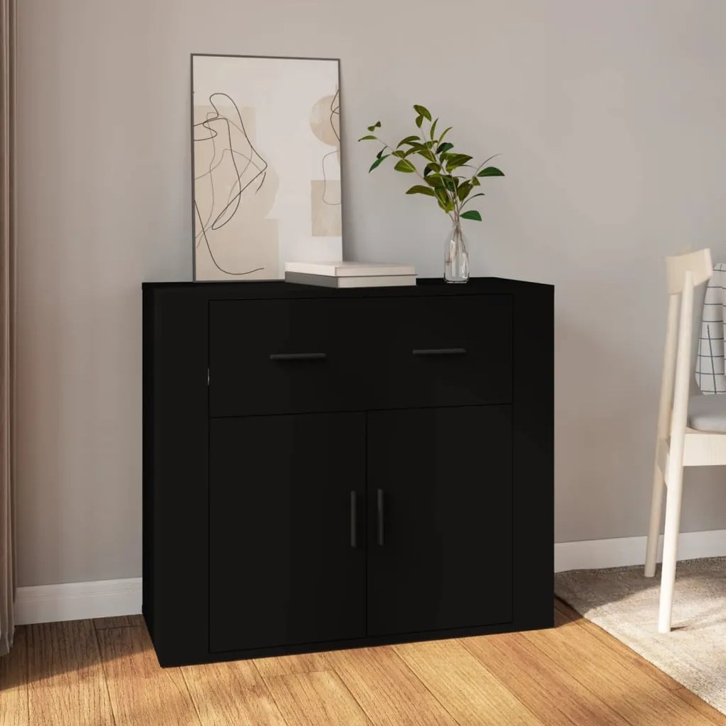 vidaXL Dulap, negru, 80x33x70 cm, lemn prelucrat