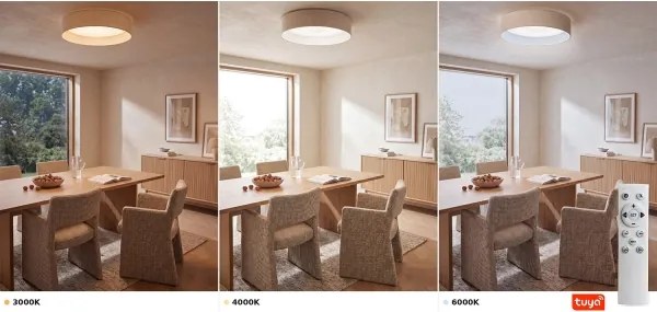 Brilagi-LED corp de iluminat dimabil SMD pentru tavan, 36W/230V, 3000-6000K, Ø55 cm, crem (WT), cu telecomandă