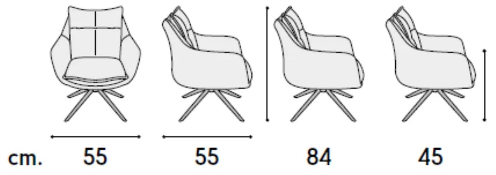 Fotoliu Magnum, structura metalica, din tesatura - NEGRU