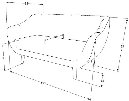 Canapea catifea, 2 locuri Culoare Bej / Wenge, ELITE 2 VELVET