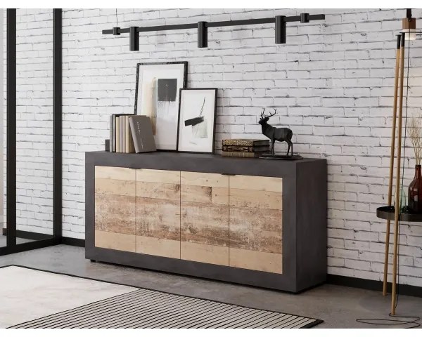 Comodă RUNEA, maro deschis/antracit