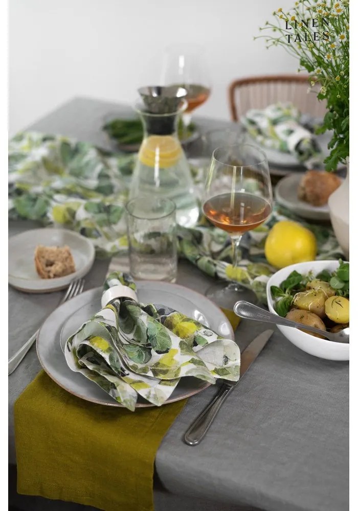 Coasters verde 4 buc. din material textil Lotus – Linen Tales