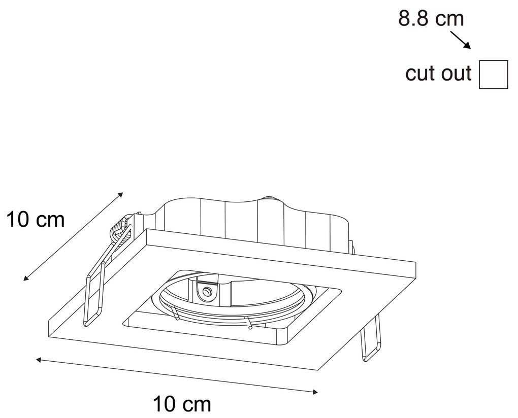 Set de 10 spoturi îngropate reglabile negre - Qure