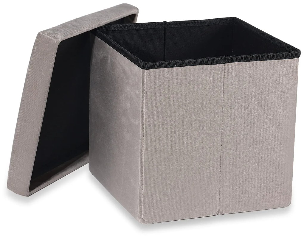 Taburet pliabil bej CUBEXO VELVET M
