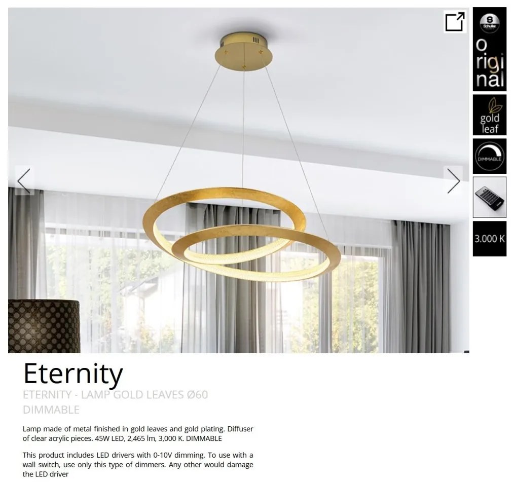 Lustra LED cu telecomanda design modern Eternity 60cm