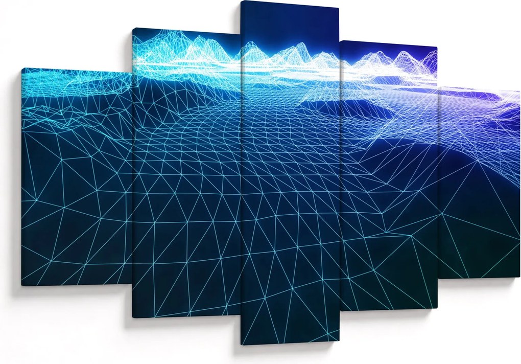 Tablou - Munți în model de calculator (150x105 cm)