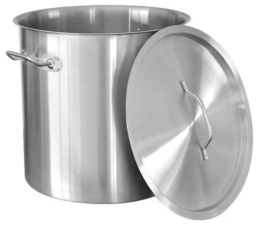 Oală din Inox, 75 Litri, Bază 3 Straturi (Inducție), Capac din Inox