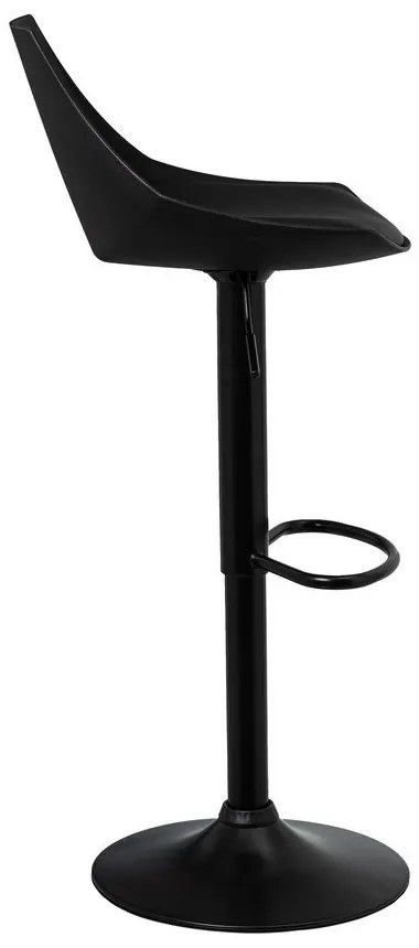 Scaune de bar negre cu înălțime ajustabilă 2 buc. din imitație de piele (înălțime șezut 56,5 cm) – Casa Selección