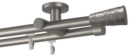 Galerie dubla PRINDERE TAVAN suport universal TEAVA PROFIL -SEVILLA /19 - CROM MAT (Alege marime: 320 cm)