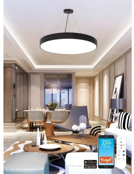 Lustră LED RGB pe cablu dimabilă LED/60W/230V Wi-Fi Tuya neagră Top Light + telecomandă