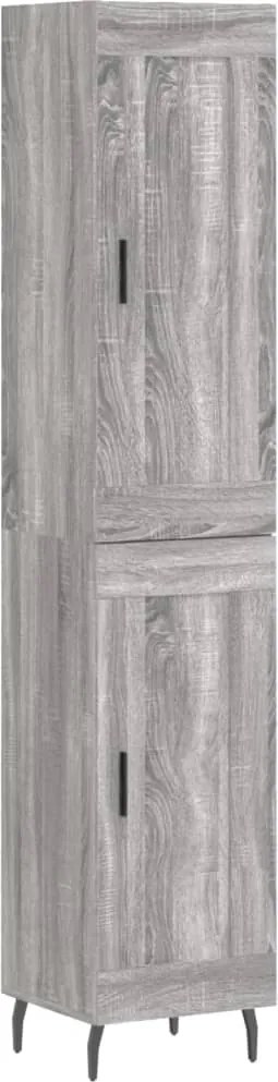 vidaXL Dulap înalt, gri sonoma, 34,5x34x180 cm, lemn prelucrat