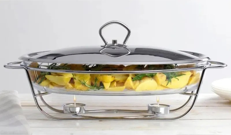 Vas servire la cald Bohmann BH 2008-30CG, 3 L, Sticla termorezistenta, Capac, Suport, Inox