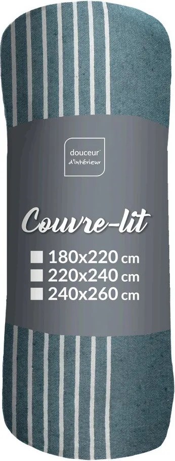 Cuvertură albastră 240x260 cm Adele – douceur d'intérieur