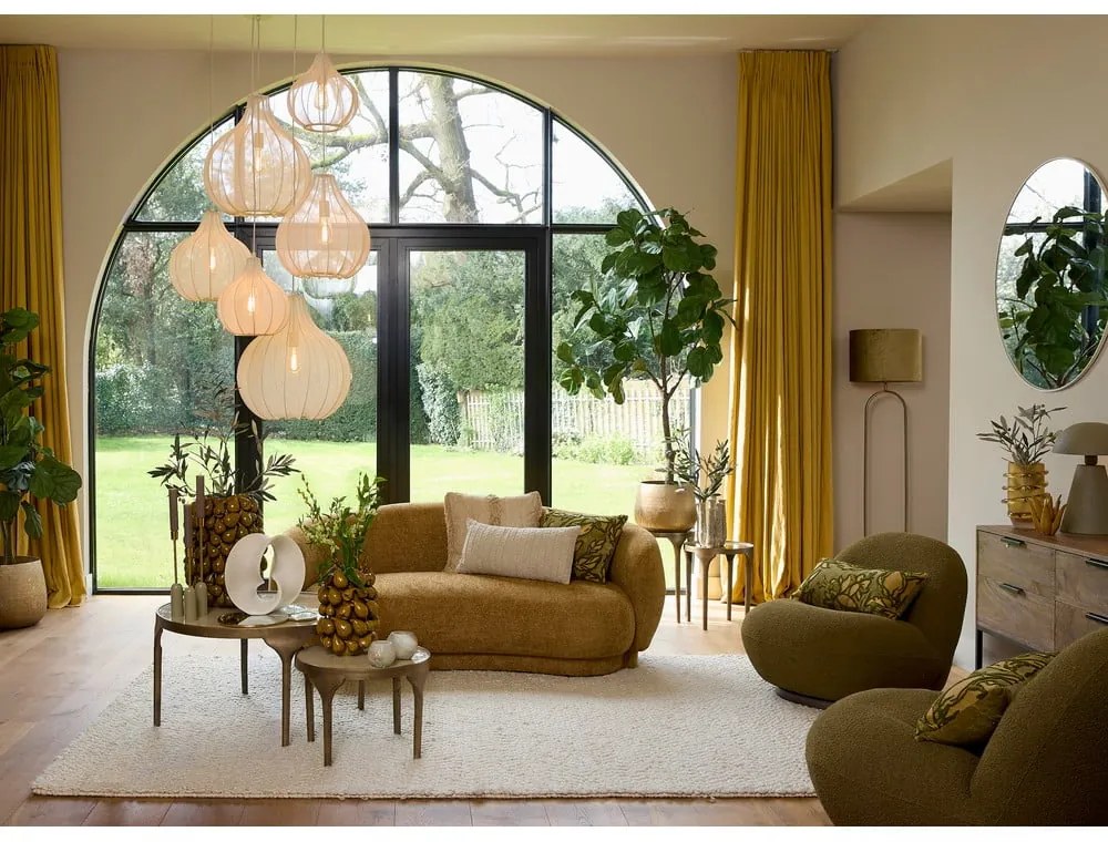 Lustră bej cu abajur textil ø 39 cm Elati – Light &amp; Living