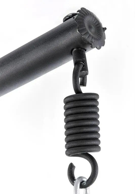 Fotoliu suspendat Eggy ratan gri/negru - H195 cm