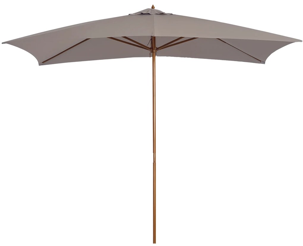 Outsunny Umbrelă de Grădină 2x3m Parasolar Impermeabil din Lemn Lacuit cu Copertină Detașabilă Gri | Aosom Romania